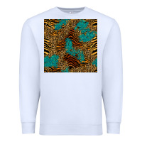 White tiger leopard turquoise glitter seamless pattern Premium Sweatshirt - BundleAndBundleShop