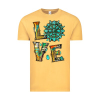Vintage Mustard love with gemstone Vintage Tee - Artiststas