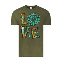 Vintage Olive love with gemstone Vintage Tee - Artiststas