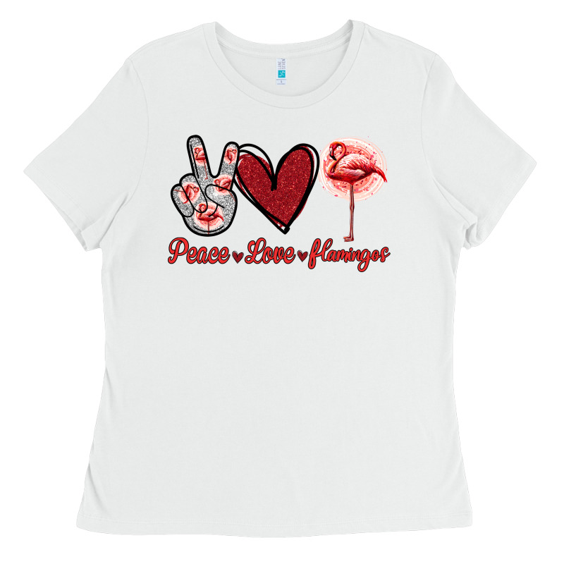Peace Love Flamingo Ladies Tee by Jasminsmagicworld | Teevron