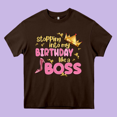 Birthday Boss Heavy Core Tee Designed By Maliassmallbusiness