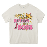 Cream birthday boss Heavy Core Tee - MaliasSmallBusiness
