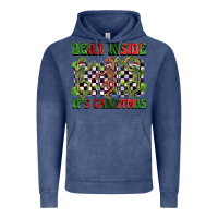 Vintage Denim dead inside but it's christmas dancing skeletons Vintage Hoodie - BarkalooDesign