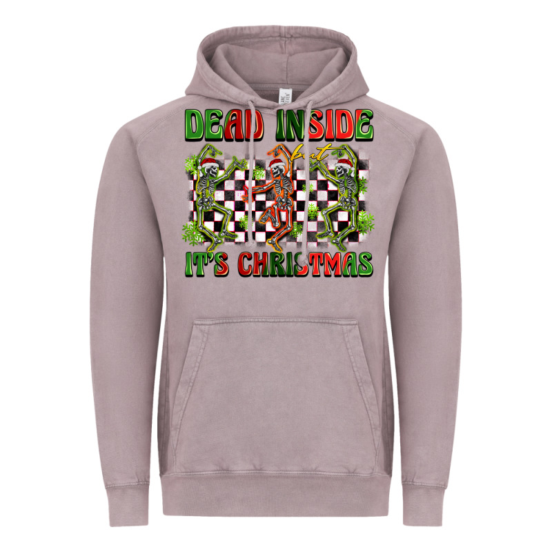 Dead Inside But It's Christmas Dancing Skeletons Vintage Hoodie by BarkalooDesign | Teevron