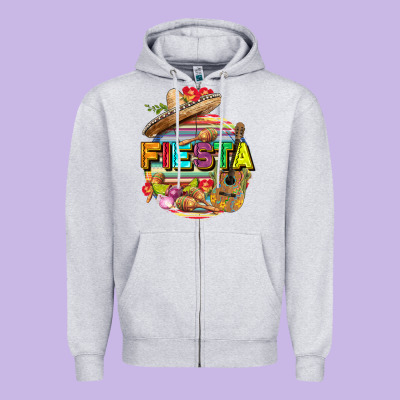 Fiesta Zipper Hoodie Designed By Fadigitalartstudio