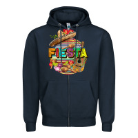 Navy Fiesta Zipper Hoodie - FaDigitalArtStudio
