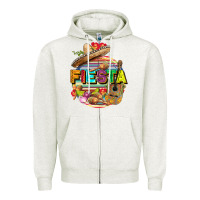 Oatmeal Heather Fiesta Zipper Hoodie - FaDigitalArtStudio