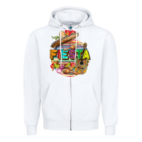 White Fiesta Zipper Hoodie - FaDigitalArtStudio