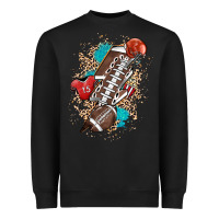 Black Football lightning bolt leopard Heavyweight Sweatshirt - HowdyJamesFarm