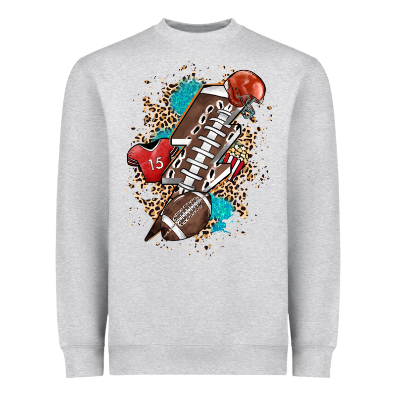 Football Lightning Bolt Leopard Heavyweight Sweatshirt by HowdyJamesFarm | Teevron