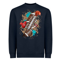 Navy Football lightning bolt leopard Heavyweight Sweatshirt - HowdyJamesFarm