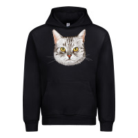 Black American Shorthair Cat Face Urban Hoodie - LillyAllenDesigns