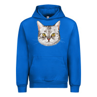 Cobalt American Shorthair Cat Face Urban Hoodie - LillyAllenDesigns
