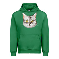 Emerald American Shorthair Cat Face Urban Hoodie - LillyAllenDesigns
