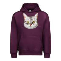 Mauve Wine American Shorthair Cat Face Urban Hoodie - LillyAllenDesigns