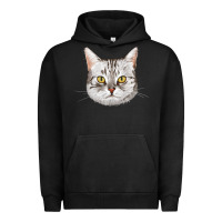 Pigment Black American Shorthair Cat Face Urban Hoodie - LillyAllenDesigns