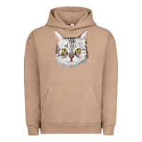 Pigment Burro American Shorthair Cat Face Urban Hoodie - LillyAllenDesigns