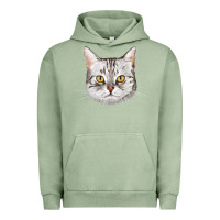 Pigment Oil Green American Shorthair Cat Face Urban Hoodie - LillyAllenDesigns