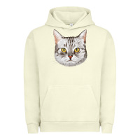 Pigment Pistachio American Shorthair Cat Face Urban Hoodie - LillyAllenDesigns