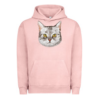 Pigment Salmon American Shorthair Cat Face Urban Hoodie - LillyAllenDesigns