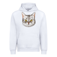 White American Shorthair Cat Face Urban Hoodie - LillyAllenDesigns