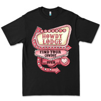 Black cupids howdy lodge find your cowboy open Premium Tee - MaliasSmallBusiness