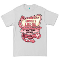 Dove Grey cupids howdy lodge find your cowboy open Premium Tee - MaliasSmallBusiness