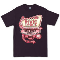 Plum cupids howdy lodge find your cowboy open Premium Tee - MaliasSmallBusiness