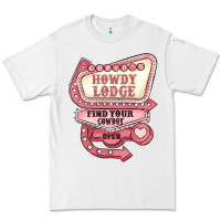 White cupids howdy lodge find your cowboy open Premium Tee - MaliasSmallBusiness