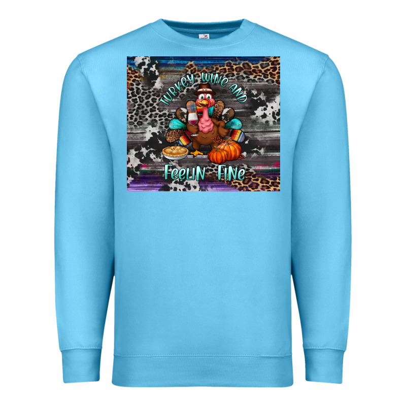 Turkey Wine And Feelin Fine Tumbler Premium Sweatshirt by BundleAndBundleShop | Teevron