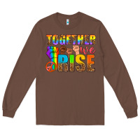 Chestnut LGBTQ+ together we rise Long Sleeve Tee - NancyCooperArtShop