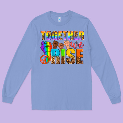 Lgbtq+ Together We Rise Long Sleeve Tee Designed By Nancycooperartshop