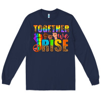 Navy LGBTQ+ together we rise Long Sleeve Tee - NancyCooperArtShop