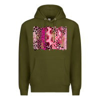 Army Green breast cancer brushstroke Premium Hoodie - FaDigitalArtStudio