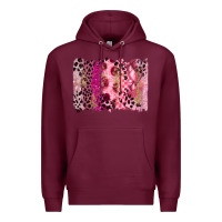 Burgundy breast cancer brushstroke Premium Hoodie - FaDigitalArtStudio