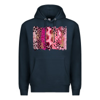 Navy breast cancer brushstroke Premium Hoodie - FaDigitalArtStudio
