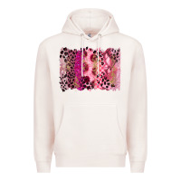 Pale Pink breast cancer brushstroke Premium Hoodie - FaDigitalArtStudio