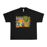 Black hello summer pineapple Urban Heavy Tee - BarkalooDesign