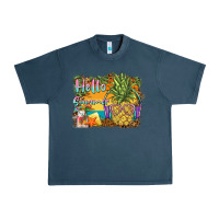 Midnight Navy hello summer pineapple Urban Heavy Tee - BarkalooDesign