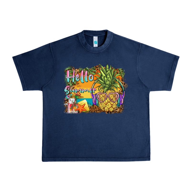 Hello Summer Pineapple Urban Heavy Tee by BarkalooDesign | Teevron