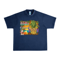 Navy hello summer pineapple Urban Heavy Tee - BarkalooDesign