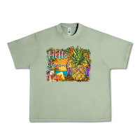 Oil Green hello summer pineapple Urban Heavy Tee - BarkalooDesign