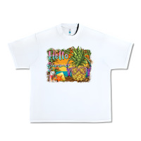 White hello summer pineapple Urban Heavy Tee - BarkalooDesign