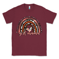 Burgundy girl mama western leopard rainbow Classic Tee - JahusDesignShop