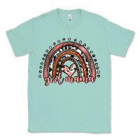 Seafoam girl mama western leopard rainbow Classic Tee - JahusDesignShop