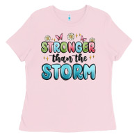 Bubblegum Pink stronger than the storm Ladies Tee - MaliasSmallBusiness