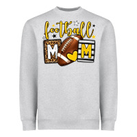 Heather Grey Football mom yellow team color Heavyweight Sweatshirt - HowdyJamesFarm