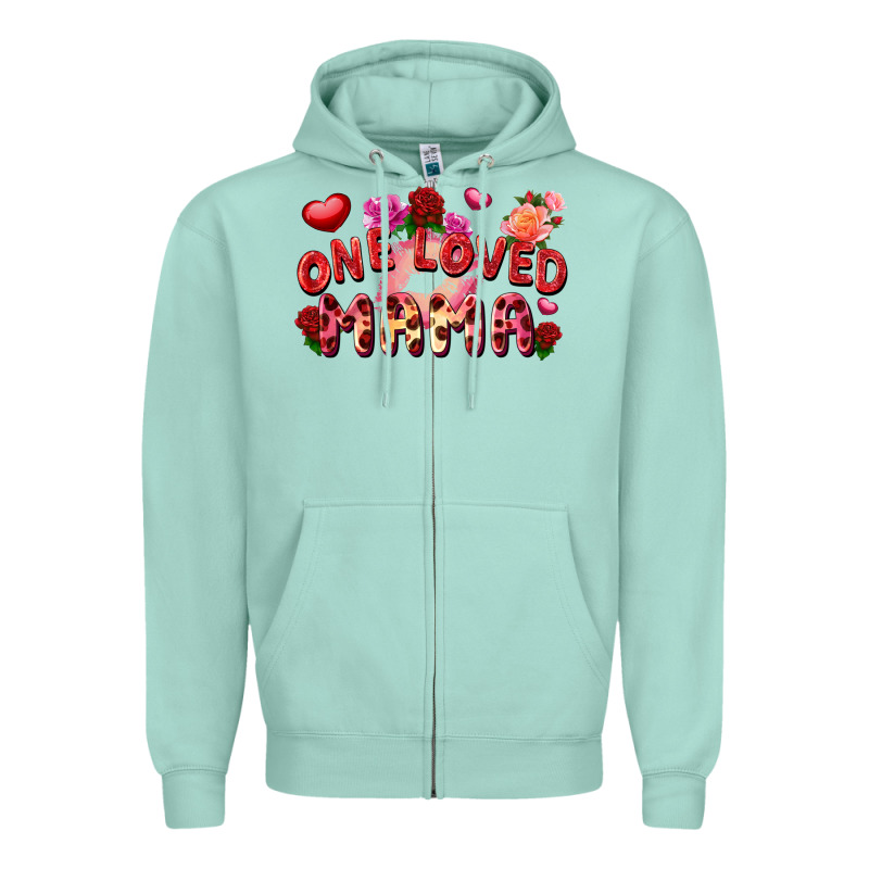 One Loved Mama Valentine's Day Zipper Hoodie by FaDigitalArtStudio | Teevron