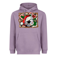 Lavender Soccer Ball Christmas With Hat And Candy Cane Heavyweight Hoodie - FaDigitalArtStudio