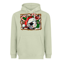 Matcha Soccer Ball Christmas With Hat And Candy Cane Heavyweight Hoodie - FaDigitalArtStudio